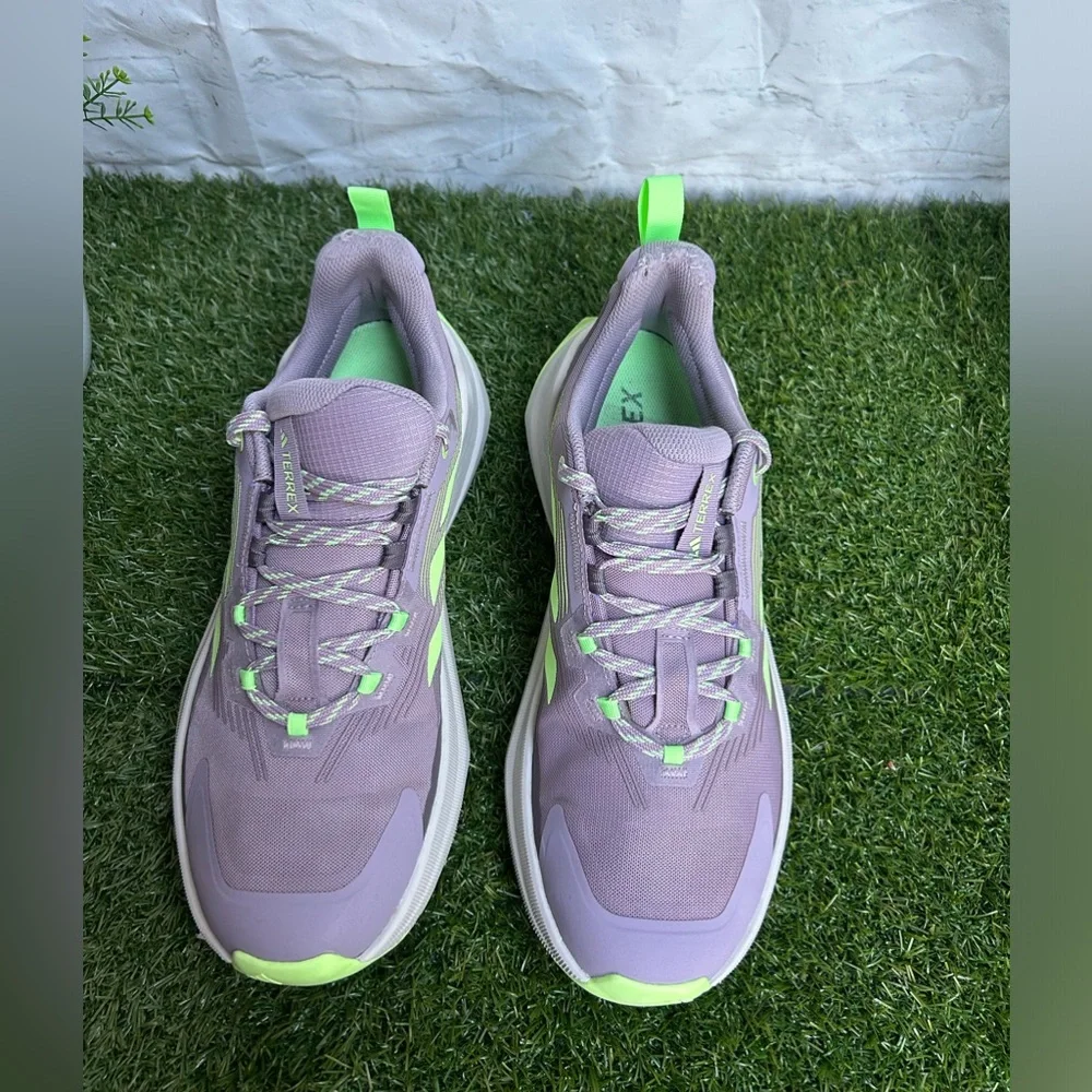 ADIDAS Terrex Free Hiker (Women) Fig/ Green Spark/ Charcoal 9.5 gently used